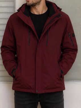 Calvin Klein jacket w/Hooded red water Resistant L